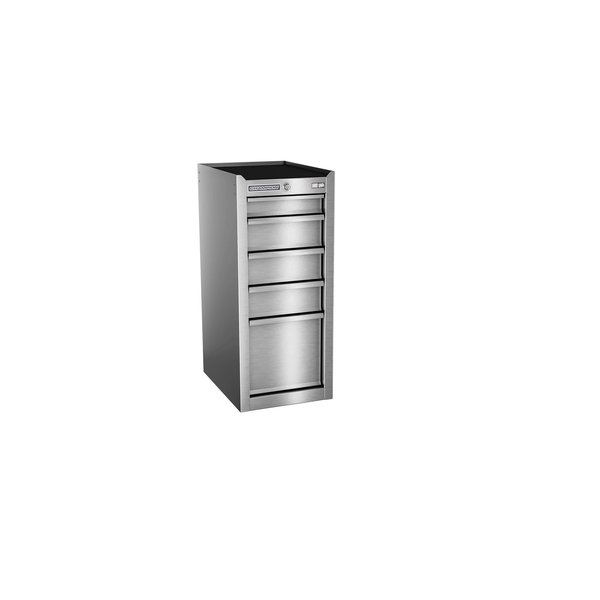 Champion Tool Storage FMPro Plus SST Side Cabinet, 5 Drawer, Silver, Stainless Steel, 15 in W x 20 in D FMPSA1505SL